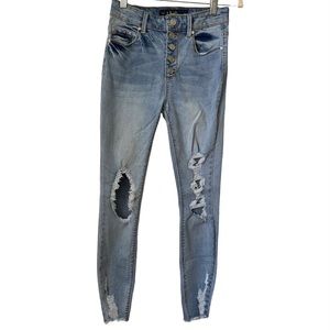 Indigo Rein Factory Distressed Jeans size 25